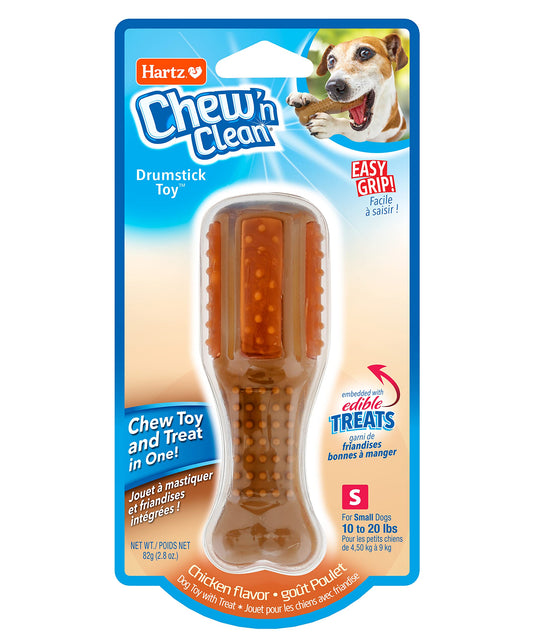 Hartz Chew 'n Clean Chew Toy and Treat en un baqueta de Pollo con Sabor a Barra, pequeño