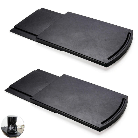 HOSKO Paquete de 2 bandejas deslizantes para cafetera, 12 pulgadas, ABS negra