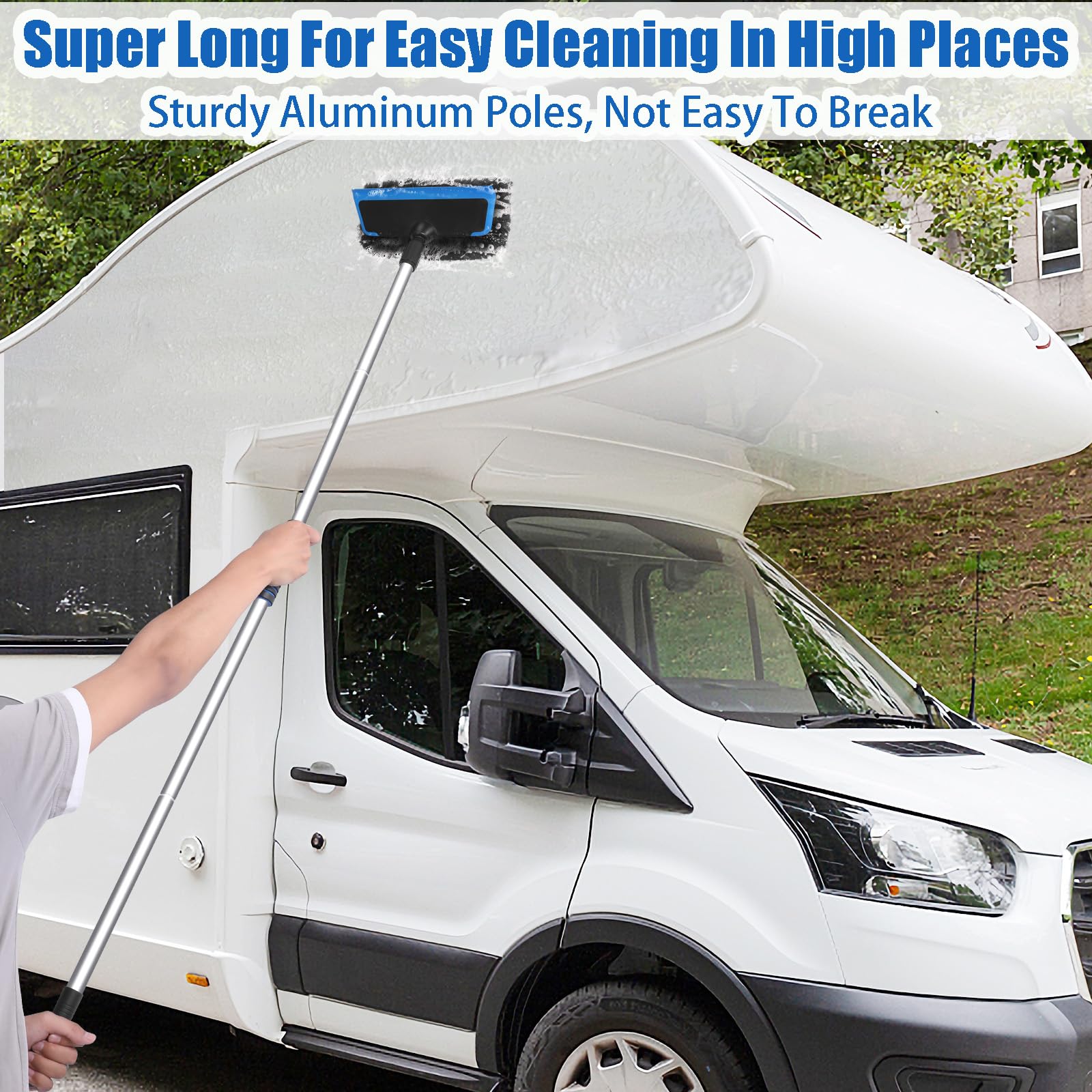 Cepillo de Polvo con Mango Largo Wontolf 62 Pulgadas Cerdas Suaves para Lavado de Coche