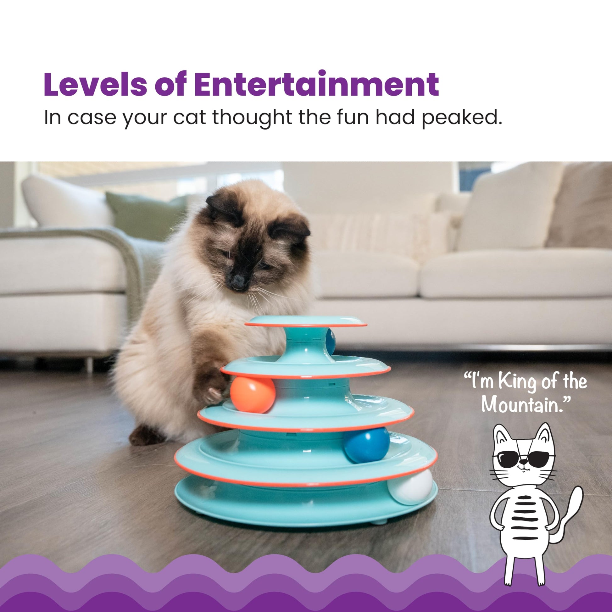 Juguete Interactivo de 4 Niveles Petstages Chase Meowtain para Gatos