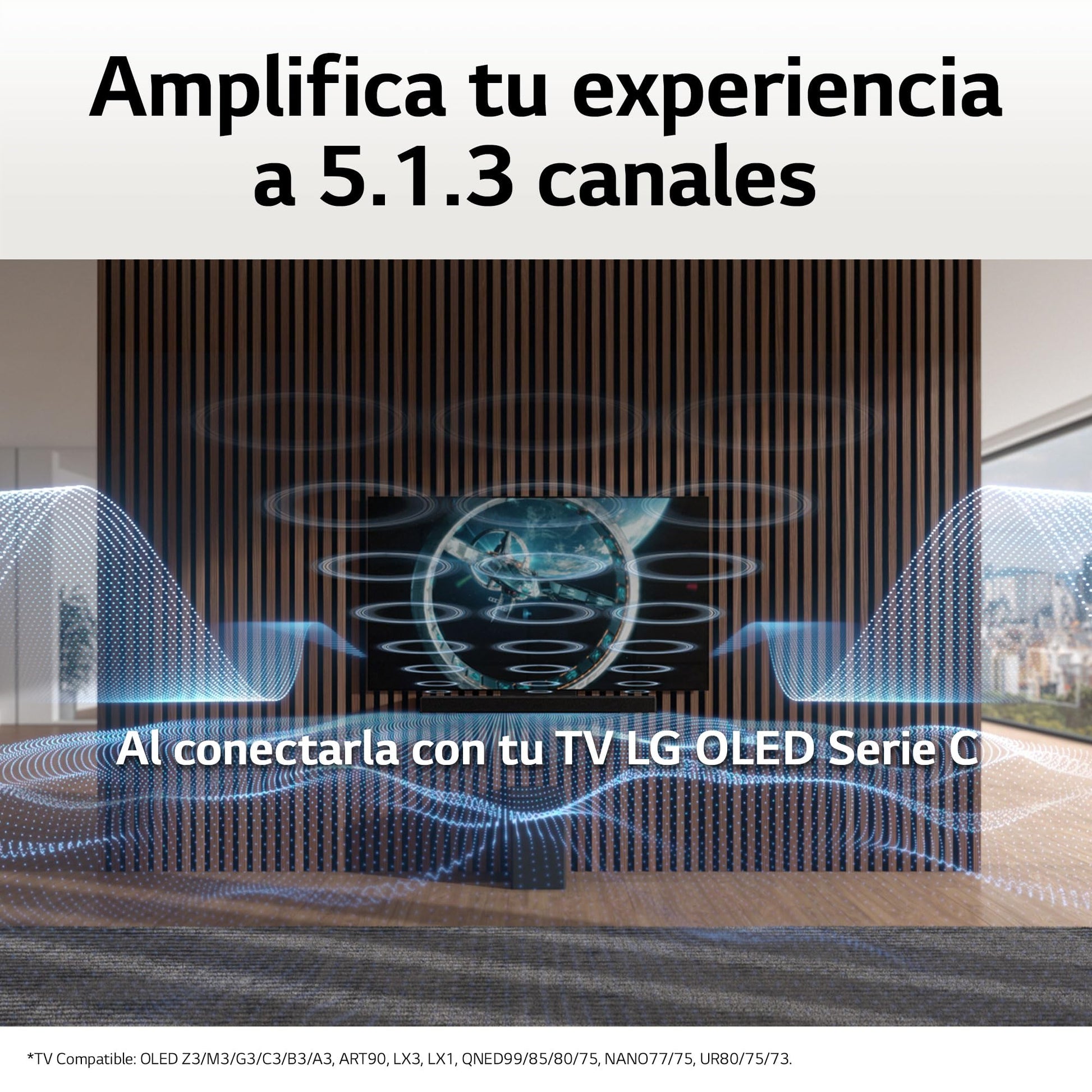 LG Soundbar SC9S | DTS:X y certificación IMAX Enhanced | Dolby Atmos 3.1.3ch | Wow Orchestra | Soporte para OLED C | |Dolby Vision |Smart Up-Mixer para Escalar el Audio a cinematográfico