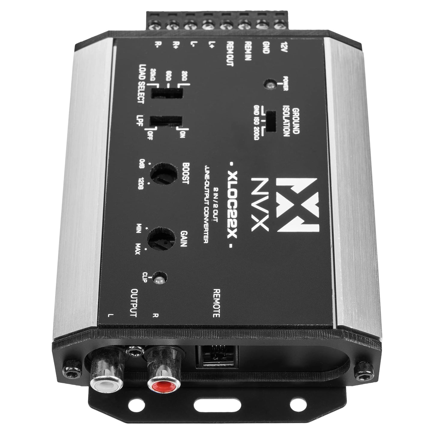 NVX XLOC22X 2 entradas / 2 salidas Convertidor de salida de línea activa de alto voltaje con coincidencia de impedancia y control de nivel remoto