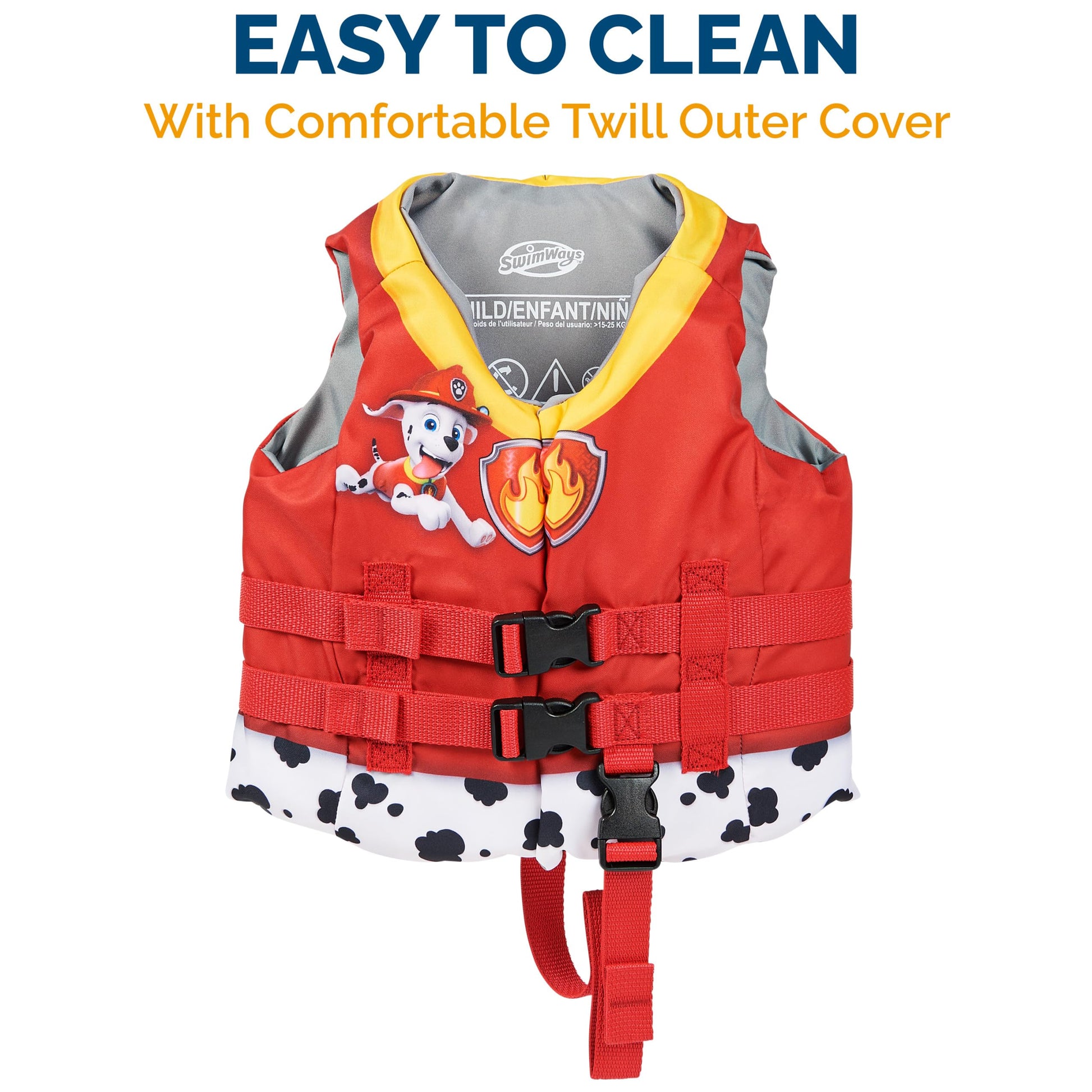 Chaleco de Natación SwimWays Paw Patrol Marshall para Niños 33-55 lbs aprobado por la Guardia Costera de EE. UU.
