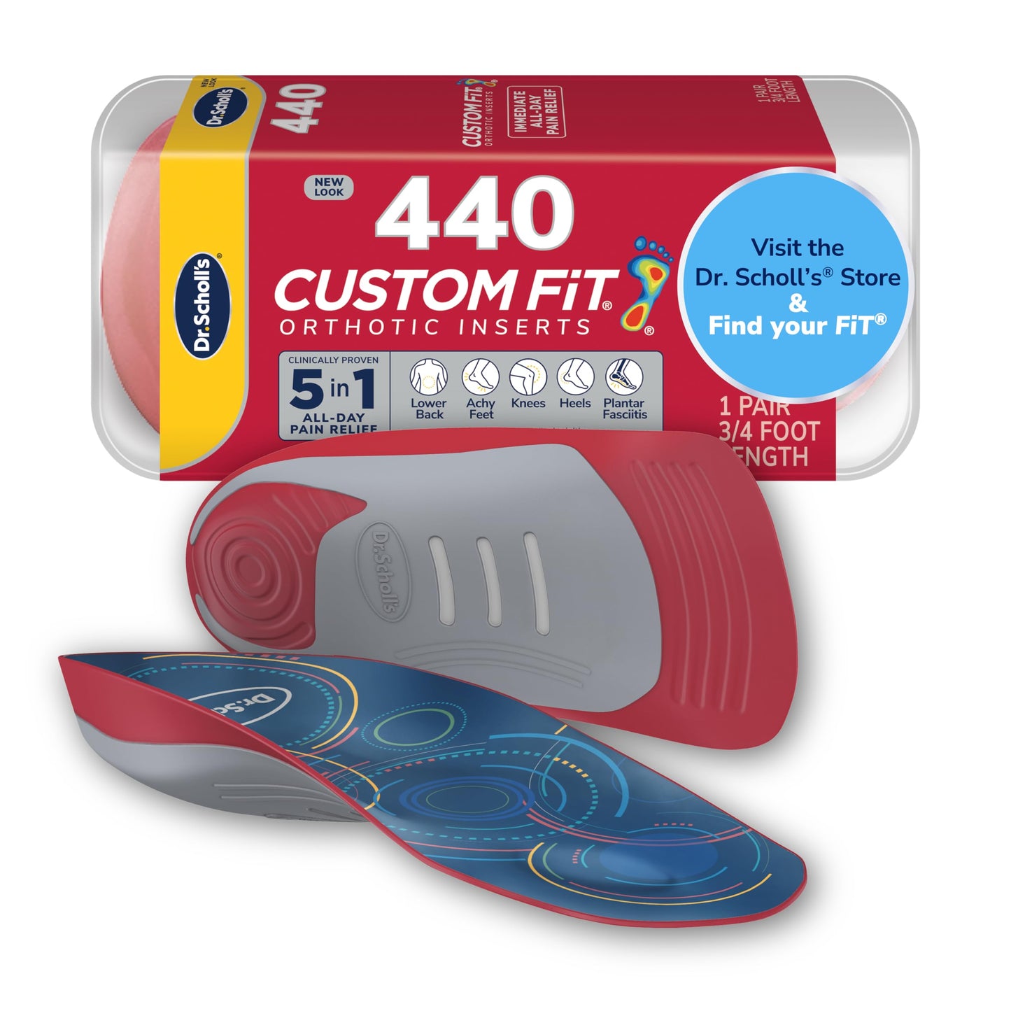 Insertos Ortopédicos Dr. Scholl's Rojo CF 440 de Ajuste Personalizado