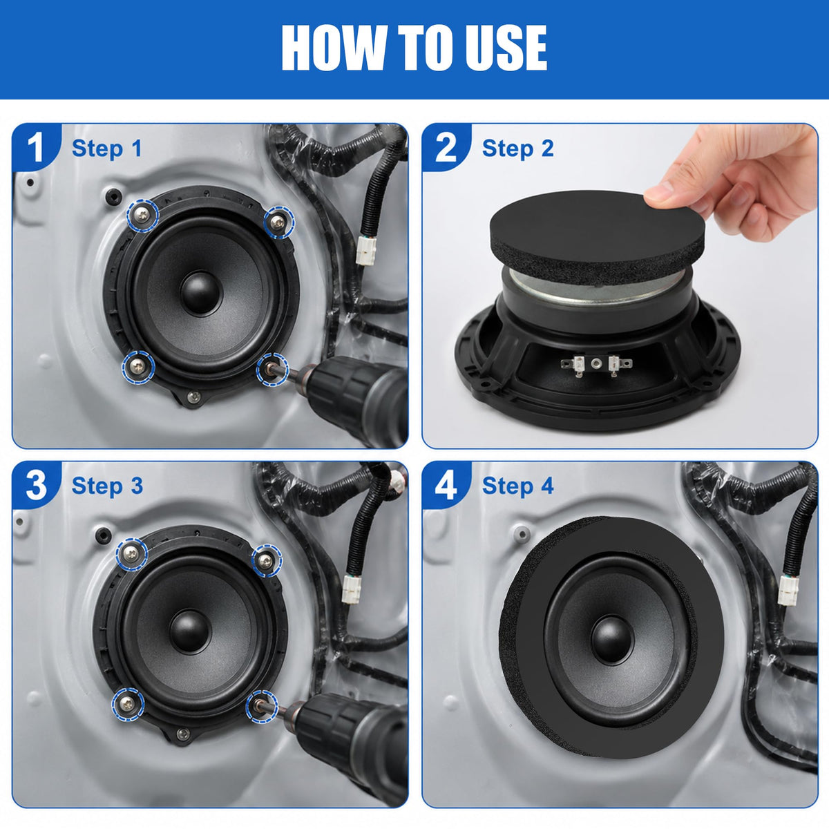 Potenciador de Altavoz Anglekai Negro de Espuma 6.5 Pulgadas con Bloqueo de Bajos