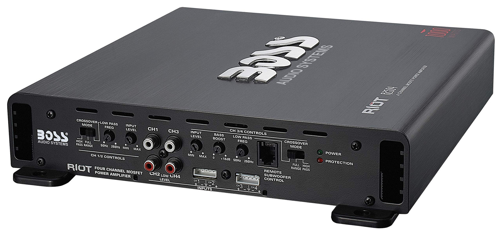 Boss Audio 4 Canales MOSFET Amplificador de Potencia con Control Remoto de Nivel del Subwoofer
