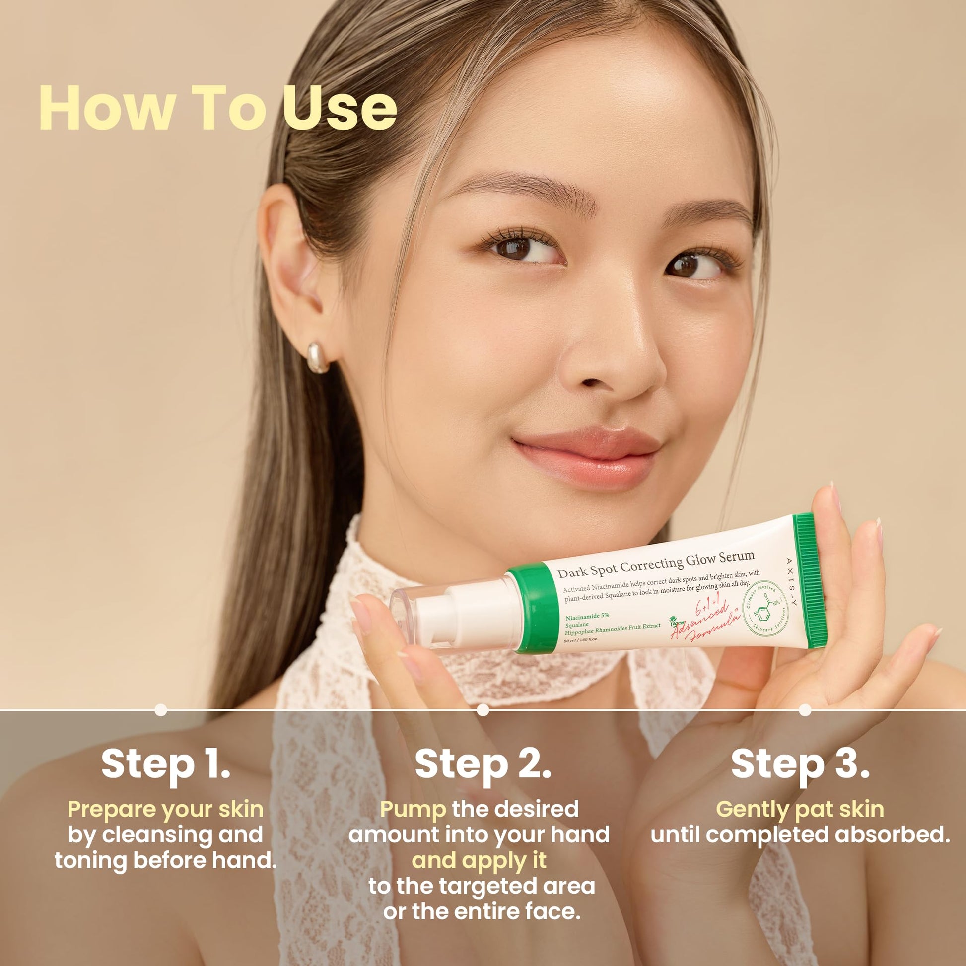 AXIS-Y Suero Niacinamida Corrector de manchas oscuras de 1.7 fl oz-1.69 onzas líquidas, Suero iluminador, Cuidado de la piel coreano, tratamiento de manchas oscuras, hiperpigmentación, 1 unit