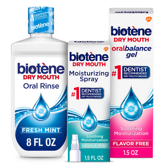 Kit de Enjuague, Spray y Gel Biotène para Control de Boca Seca