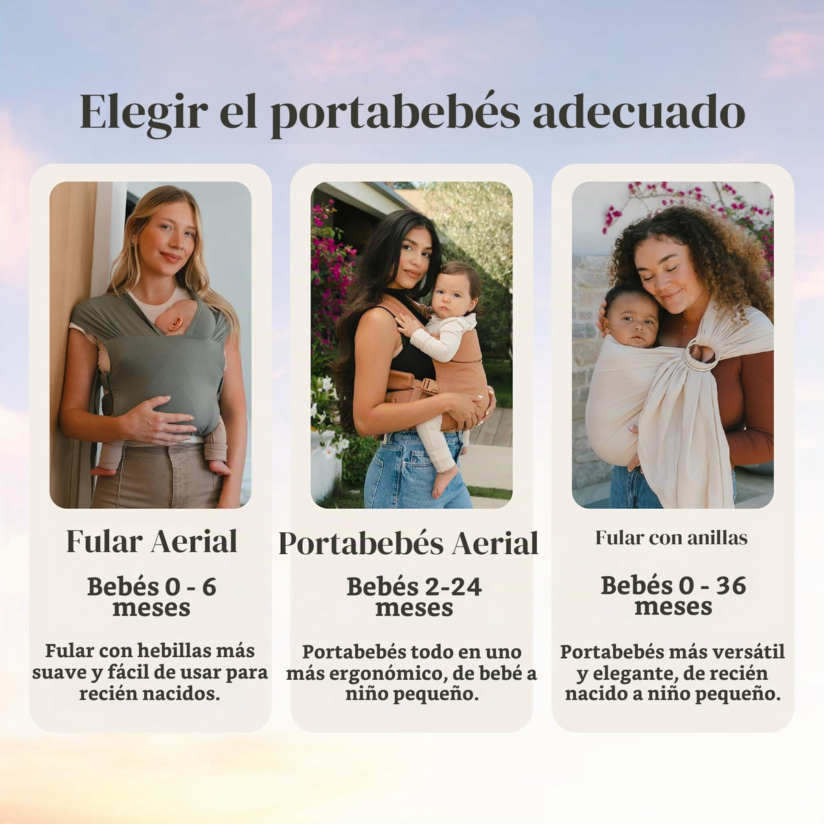 WildBird - Transportador aéreo - 7 a 45 libras - para mamás, papás y cuidadores - 100% fibras naturales de lino europeo - Versátil y ajustable - Tamaño grande - Tela gorrión