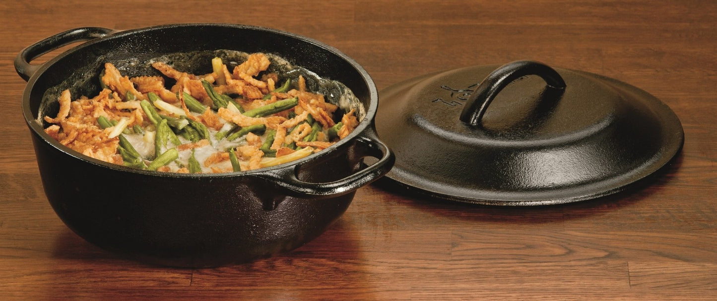 Lodge L2SP3 Cast Iron Serving Pot, Pre-Seasoned, 2-Quart