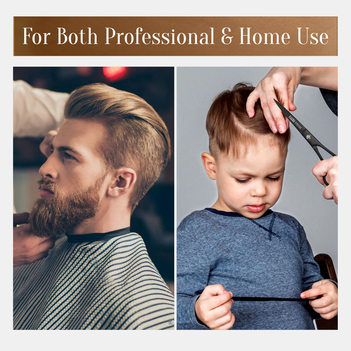 Facón Tijera de barbero profesional, acero inoxidable japonés, 16,5 cm de longitud, ajuste fino, tuerca de ajuste, calidad de salón