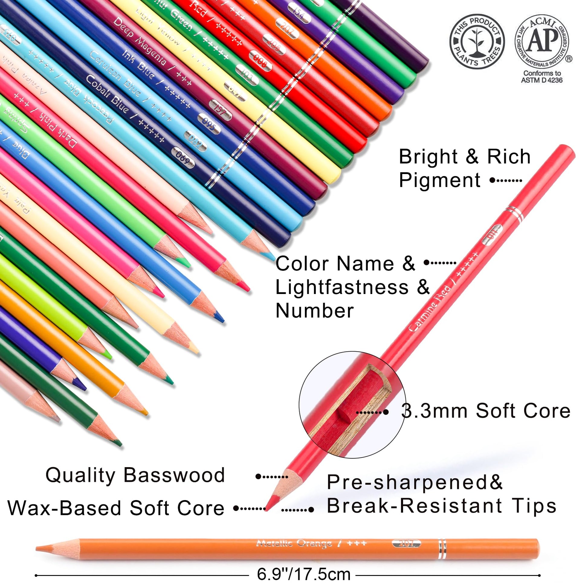 HIFORNY - Juego de 80 lápices de colores para adultos, 72 colores con extras, núcleo suave de artistas, lápices de dibujo, suministros de manualidades para adultos