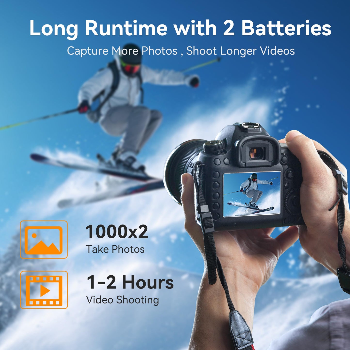 Batería de Repuesto ENEGON Negra con Smart LED y Cargador Dual USB para Videocámara Digital Sony