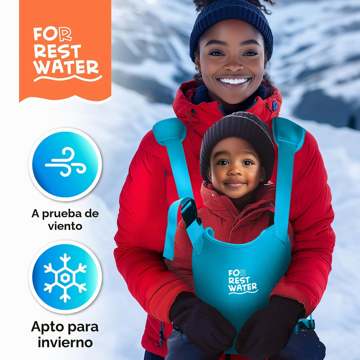 Portabebés para agua de descanso – Eslinga ergonómica de neopreno de alta calidad para diversión en agua y tierra cálida y segura (4-24 meses) – Arnés ajustable para bebés y niños pequeños (Lightblue)