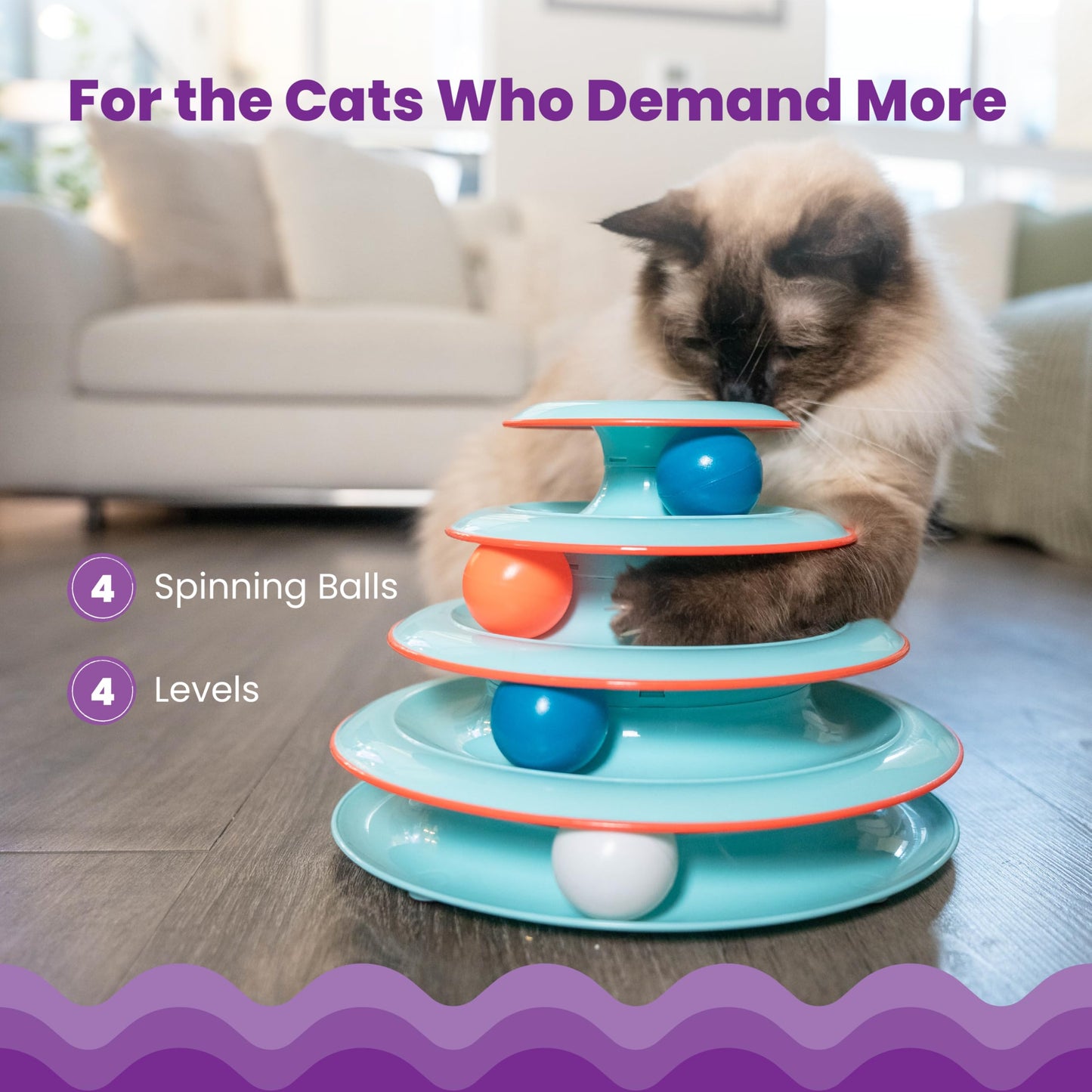 Juguete Interactivo de 4 Niveles Petstages Chase Meowtain para Gatos