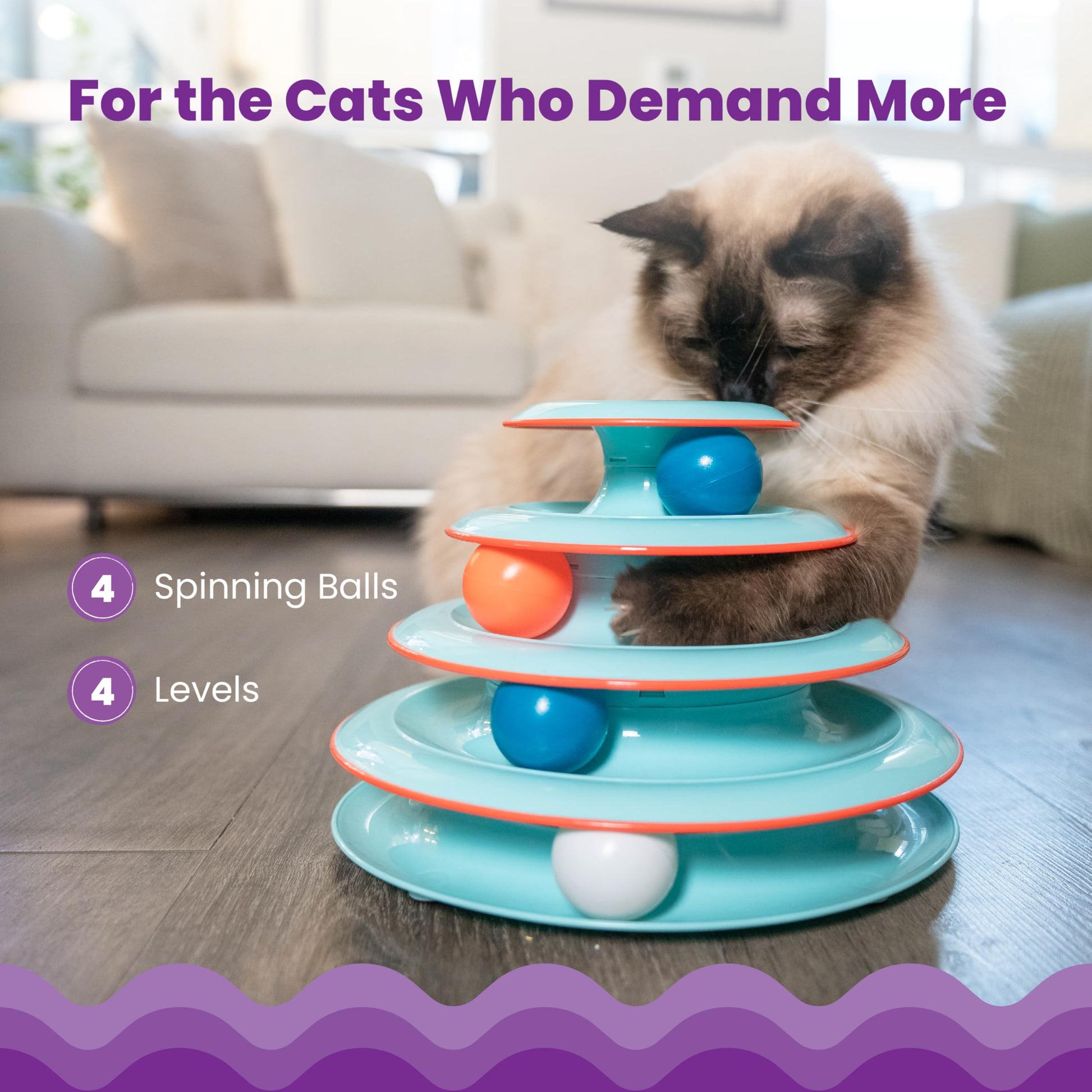 Juguete Interactivo de 4 Niveles Petstages Chase Meowtain para Gatos