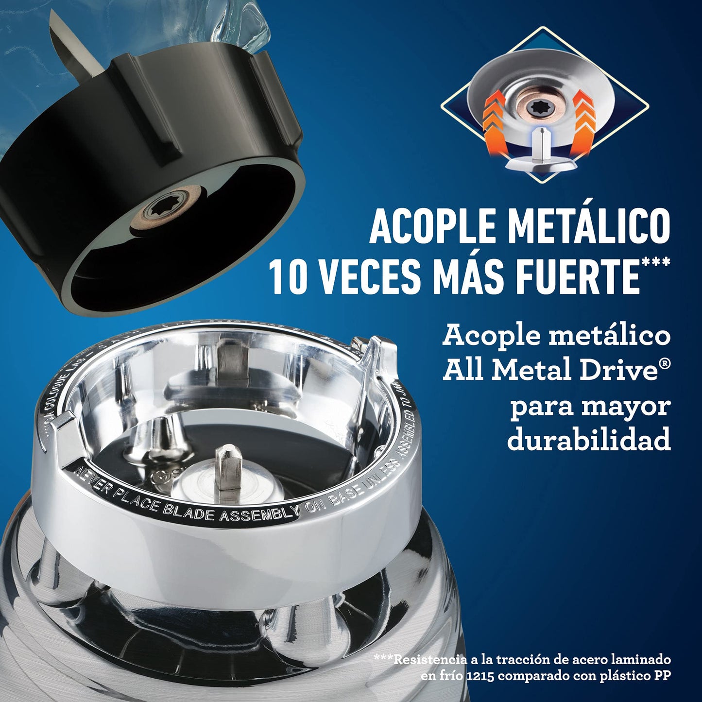 Licuadora Oster Clásica Cromada 2 Velocidades Vaso de Vidrio