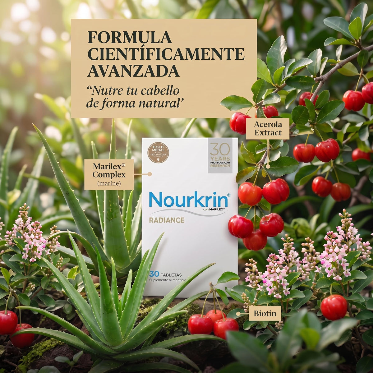 Tratamiento Nourkrin Radiance para Canas y Pérdida de Cabello Unisex 2 Piezas