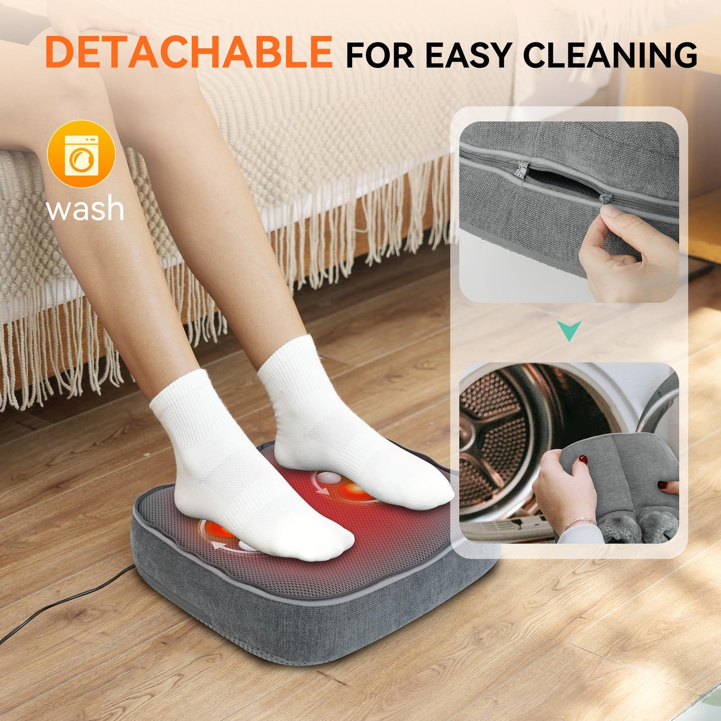 Masajeador De Pies Shiatsu Snailax Electrick Con Calor Para Neuropatía y Fascitis Plantar Para Mujer y Hombre
