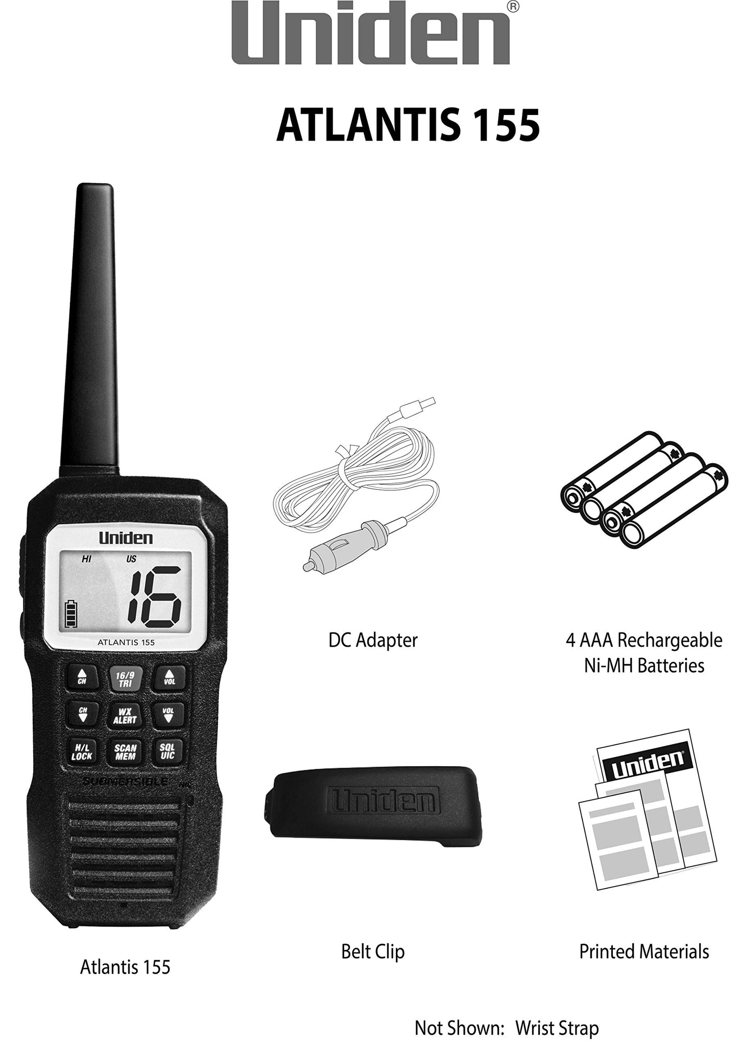 Radio Marina VHF Uniden Atlantis 155 Flotante Sumergible Impermeable
