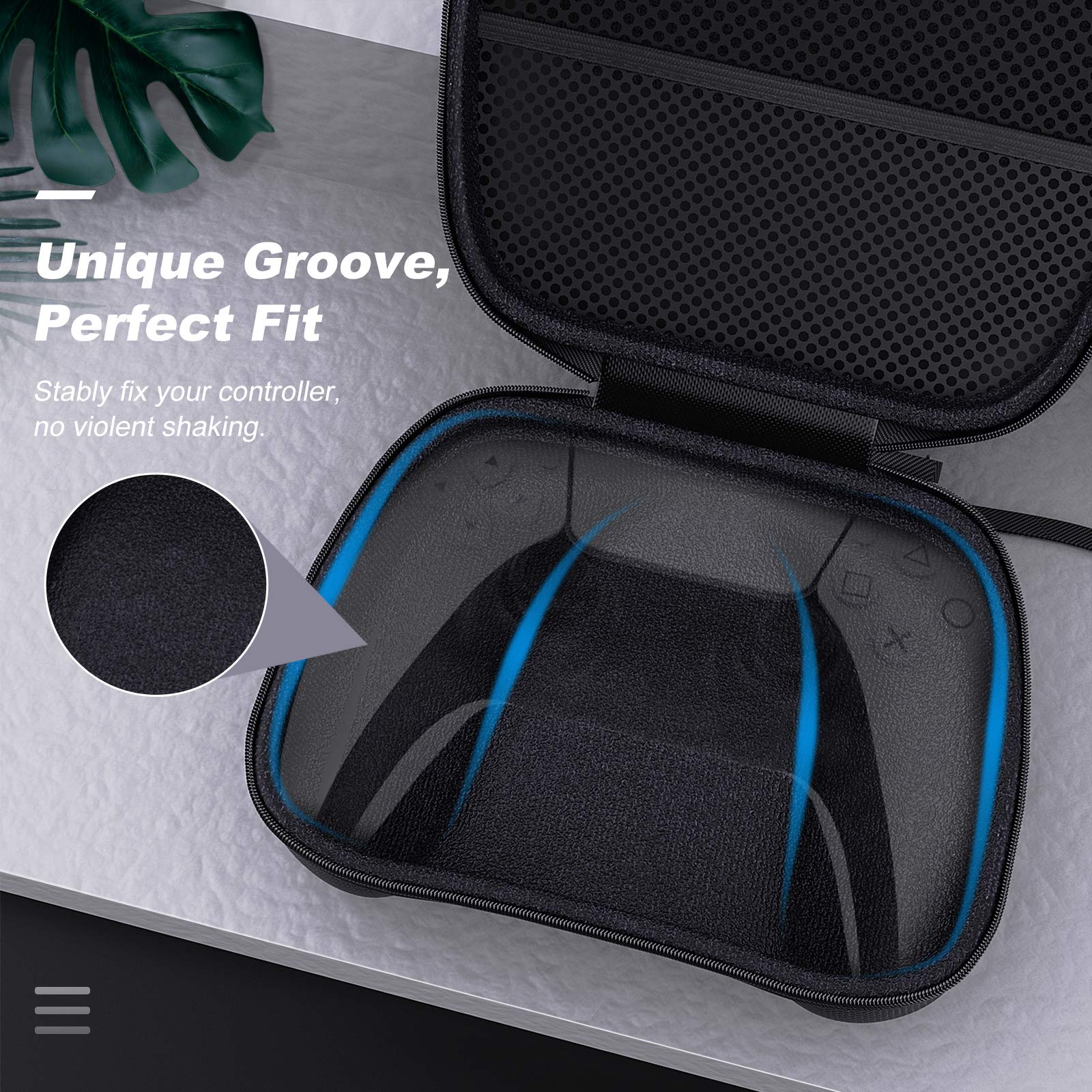 Estuche de Transporte MoKo Negro para Controlador Inalámbrico PS5 y Xbox Series X/S de Carcasa Rígida EVA