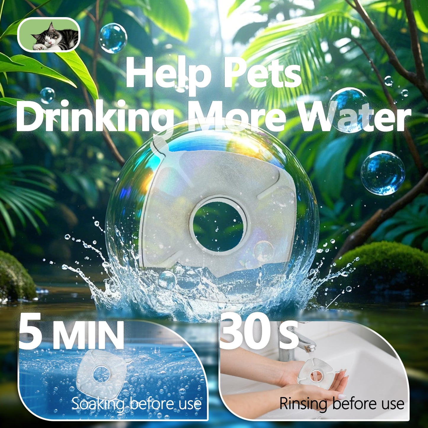 Filtros de Repuesto TOGGATH Veken Acero Inoxidable para Fuente de Mascotas Automática