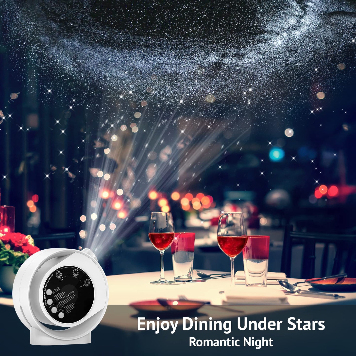 LaView Home Planetarium - Proyector de estrella ultra transparente con área de proyección de 130 pies cuadrados, temporizador de apagado automático, control remoto, luz nocturna para decoración de