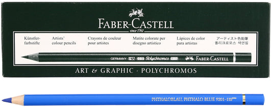 Faber Castell Polychromos - Lápices de colores, 110, azul ftalo, paquete de 6