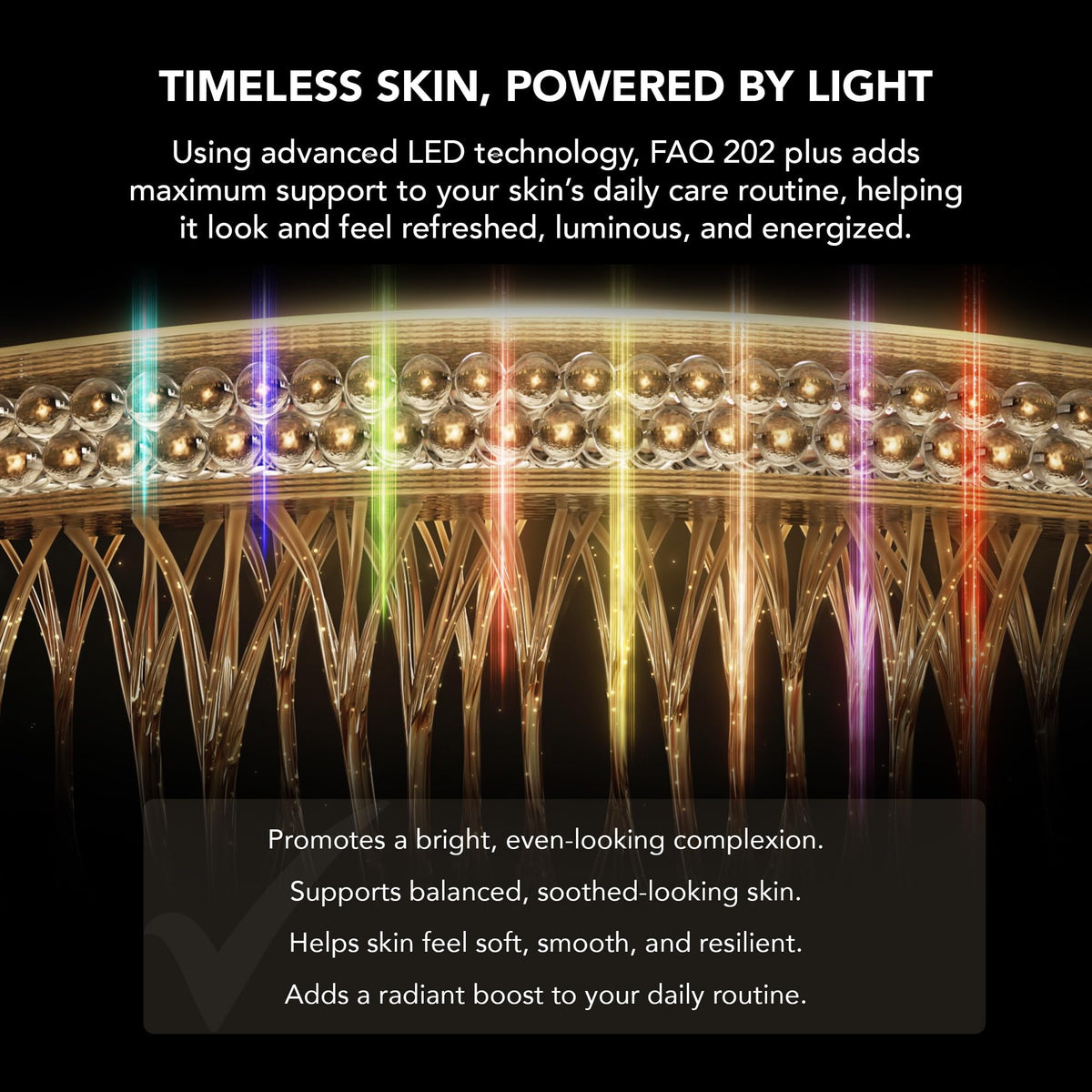 FAQ 202 Plus Mascara LED Facial Antiedad Avanzada de 8 Colores – Luz Roja e Infrarroja Cercana – Máscara Inalámbrica con 634 Puntos de Luz para Luminosidad, Firmeza y Cuidado Facial Completo