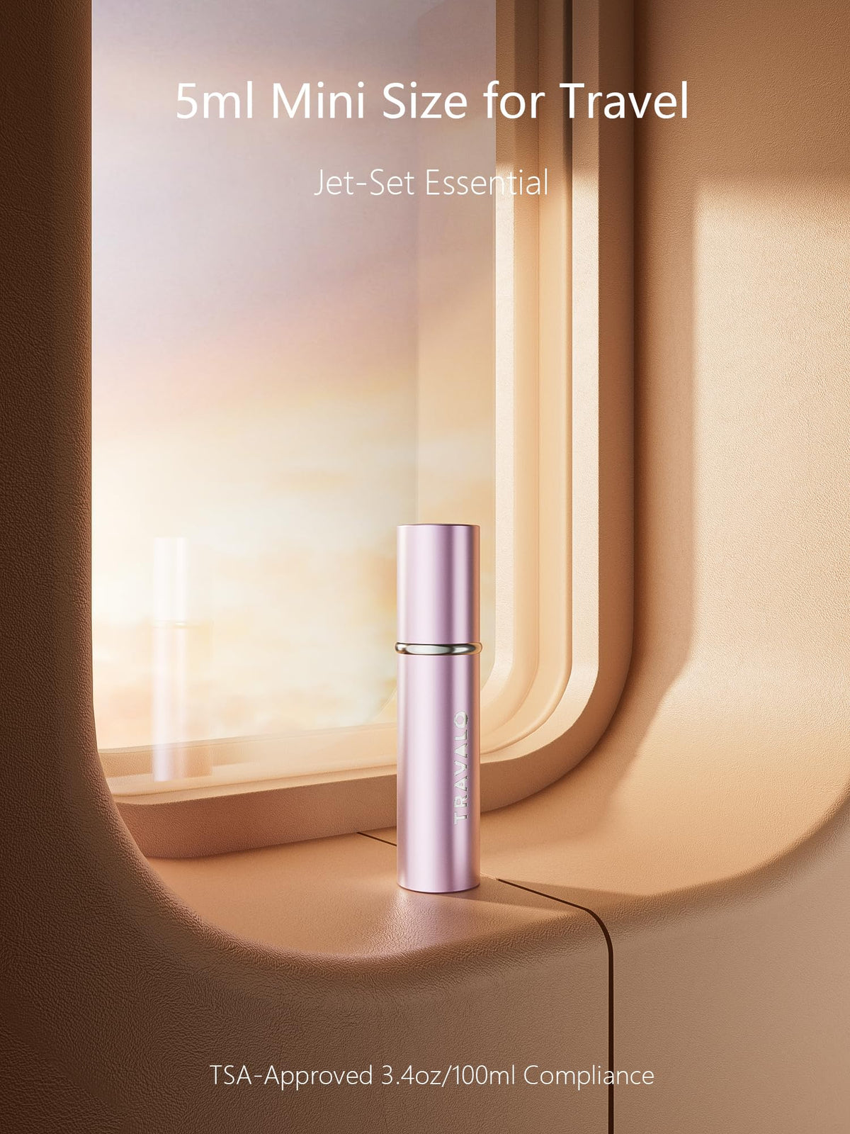 Travalo ESSENTI - Atomizador de perfume recargable, botella de viaje, mini dispensador de colonia, mini botella de aerosol portátil para mujeres y hombres, regalo, Rosado, 0.2 Ounces, ESSENTI