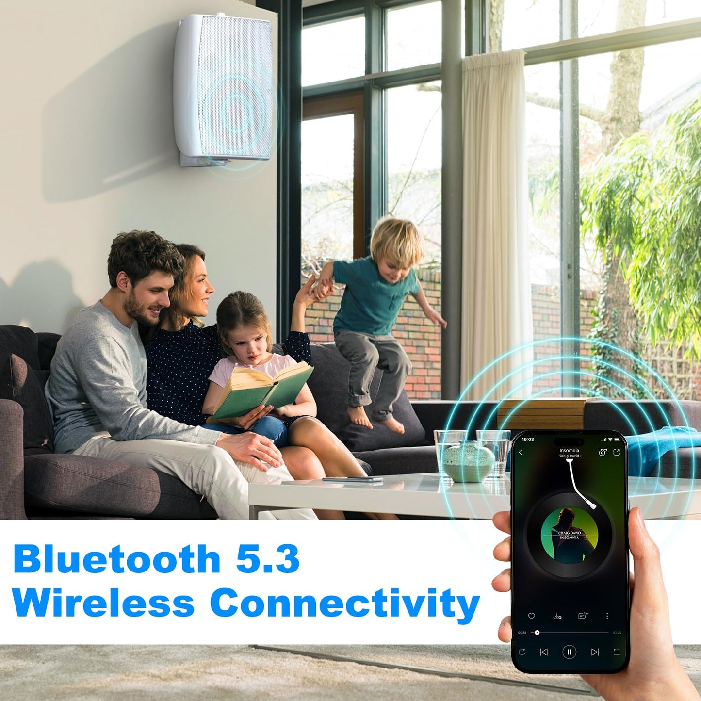 Herdio - Altavoces Bluetooth de 8 Pulgadas y 600 W para Exteriores, Impermeables, con Cable con Graves potentes, Sistema de Sonido Fuerte, Duradero, Adecuado para Grandes Espacios