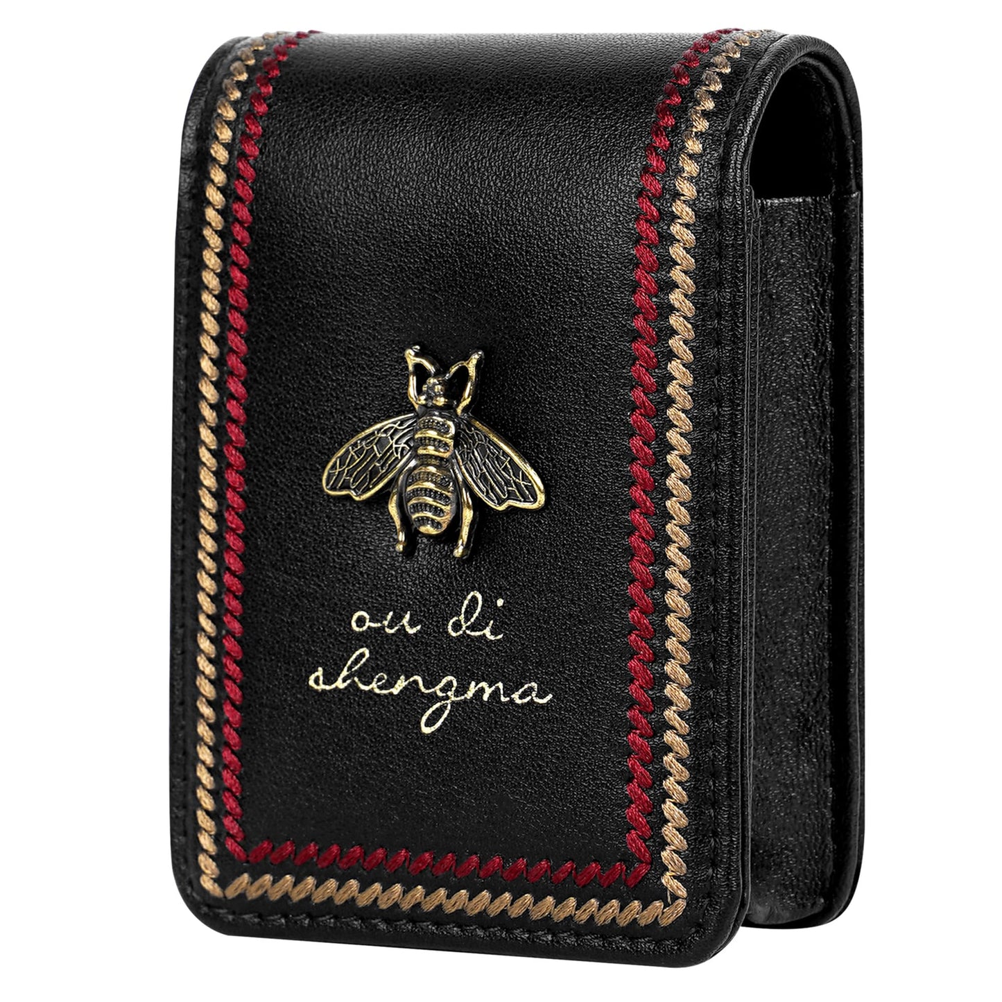 Biiange - Estuche para lápiz labial con espejo, mini soporte para lápiz labial para bolso, bolsa de cosméticos de viaje pequeña, bolsa de maquillaje portátil para lápices labiales y artículos
