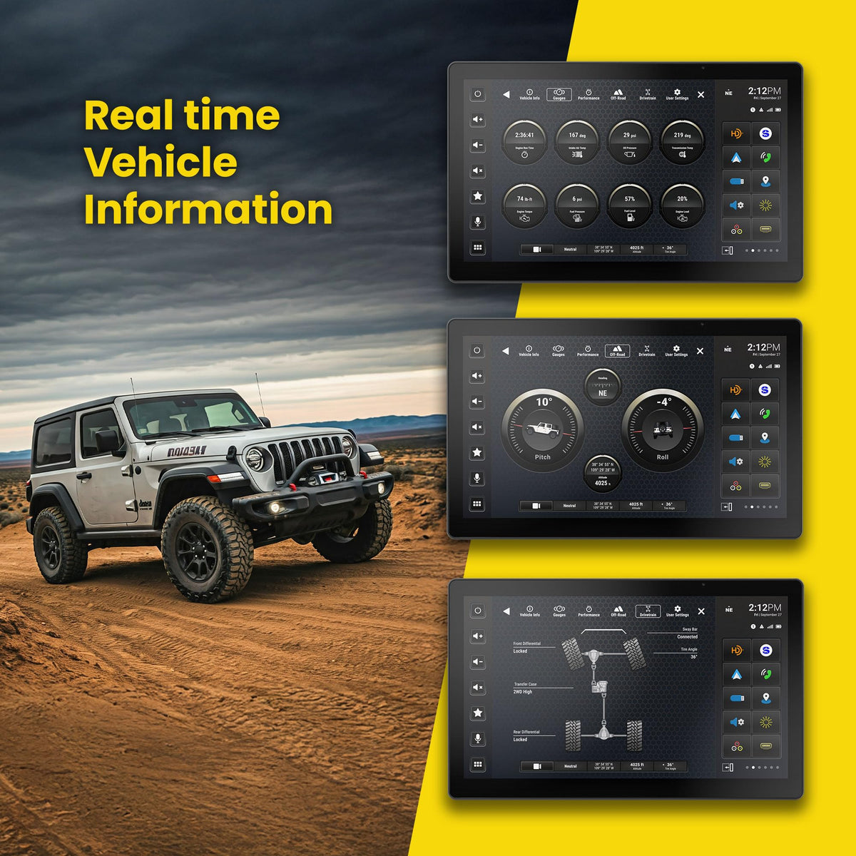Estéreo Inalámbrico Stinger HORIZON12 Wrangler JL Gladiator Apple CarPlay
