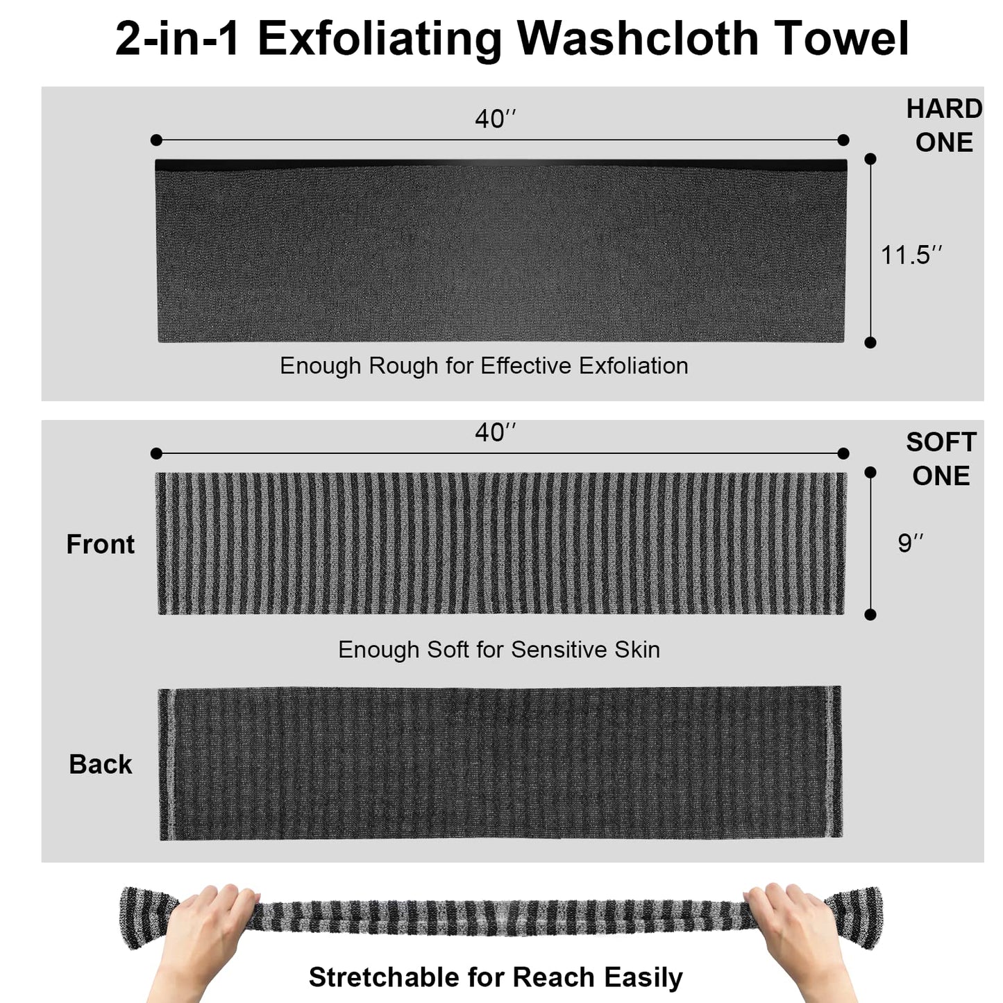 Toallas Exfoliantes Yiclick Beige Suave y Áspero para Piel Sensible y Áspera