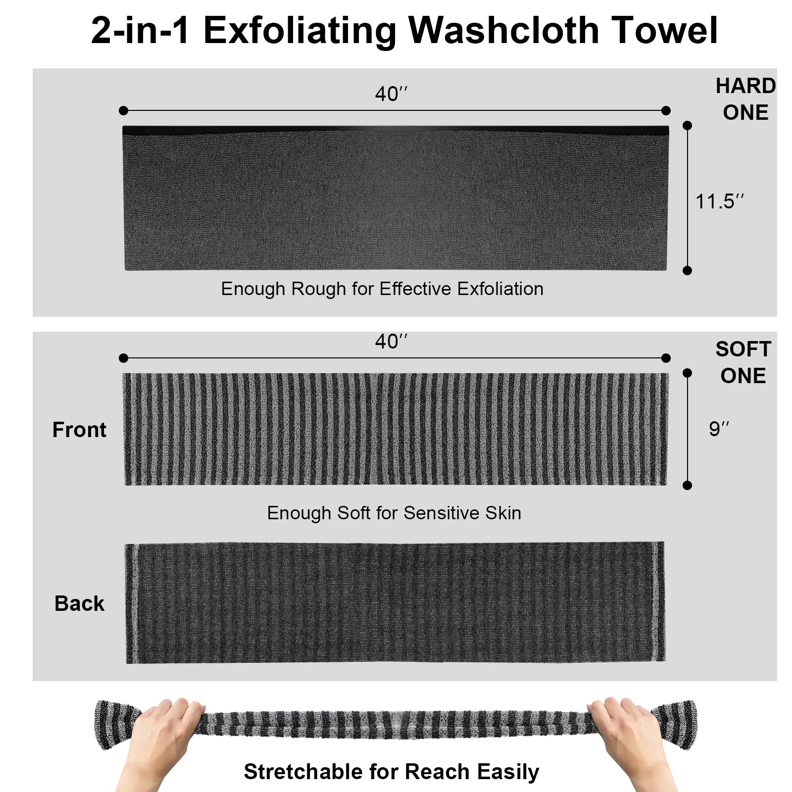 Toallas Exfoliantes Yiclick Beige Suave y Áspero para Piel Sensible y Áspera