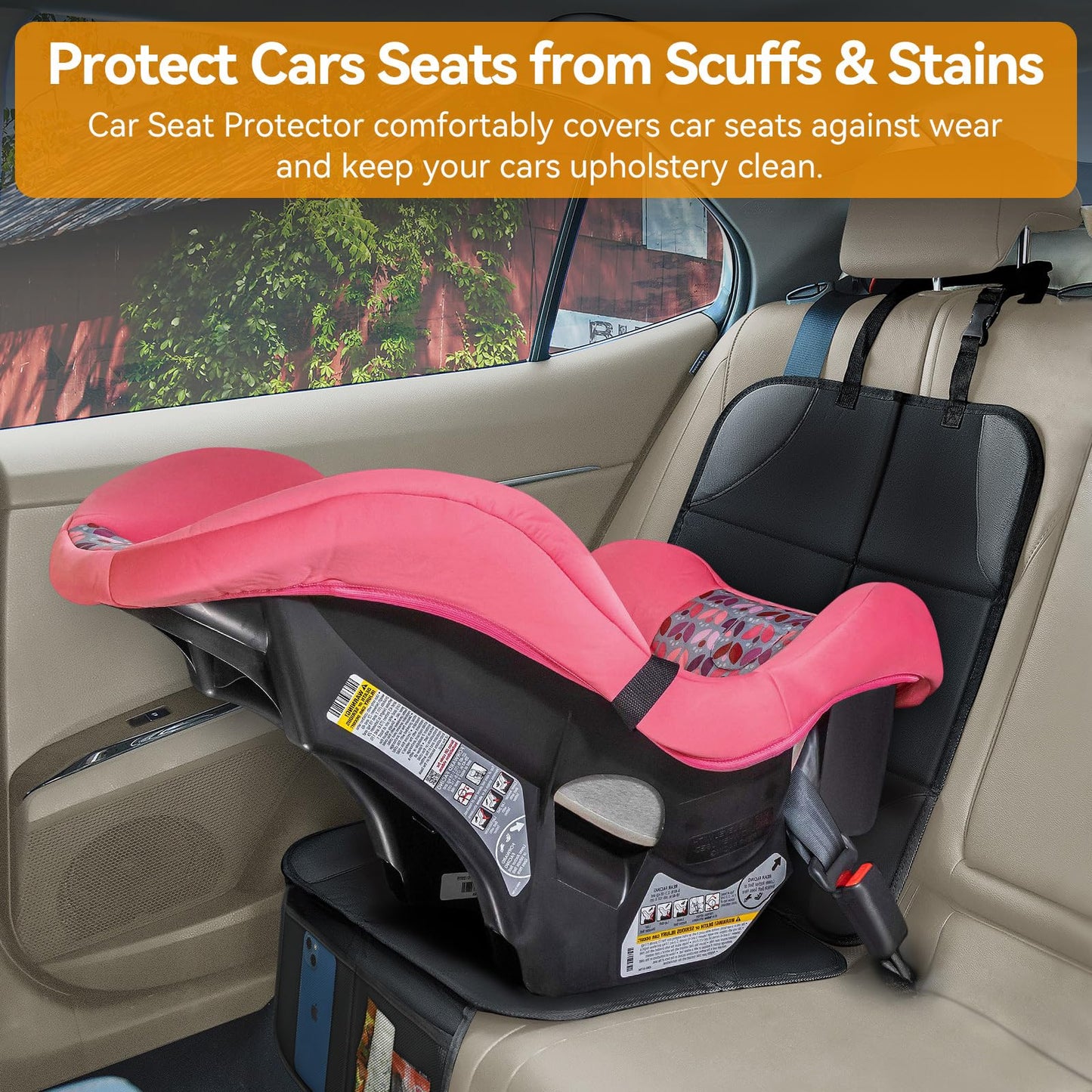 Protector Bebé Asientos para Auto, 2 Protector Asiento Trasero Auto Niños