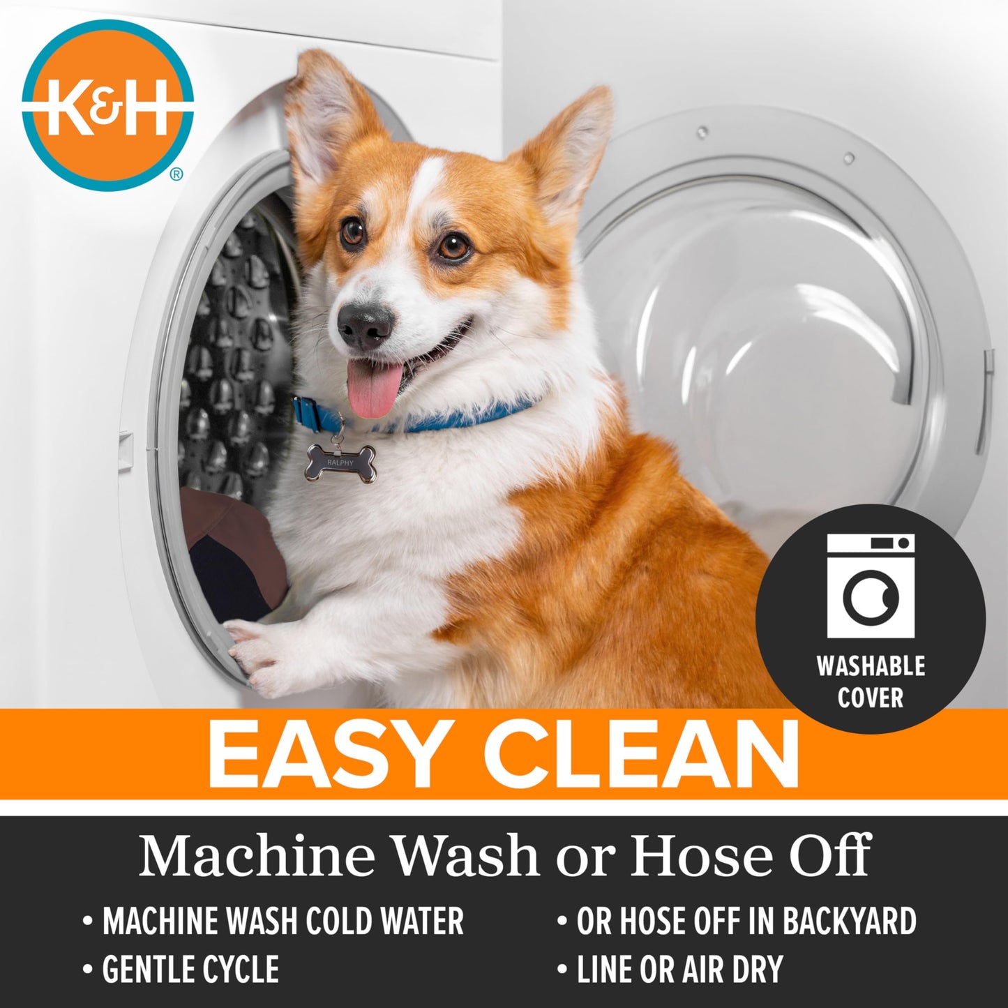 Casa para Mascotas K&H Pet Products Azul Marino con Cama Elevada Medium para Interiores y Exteriores