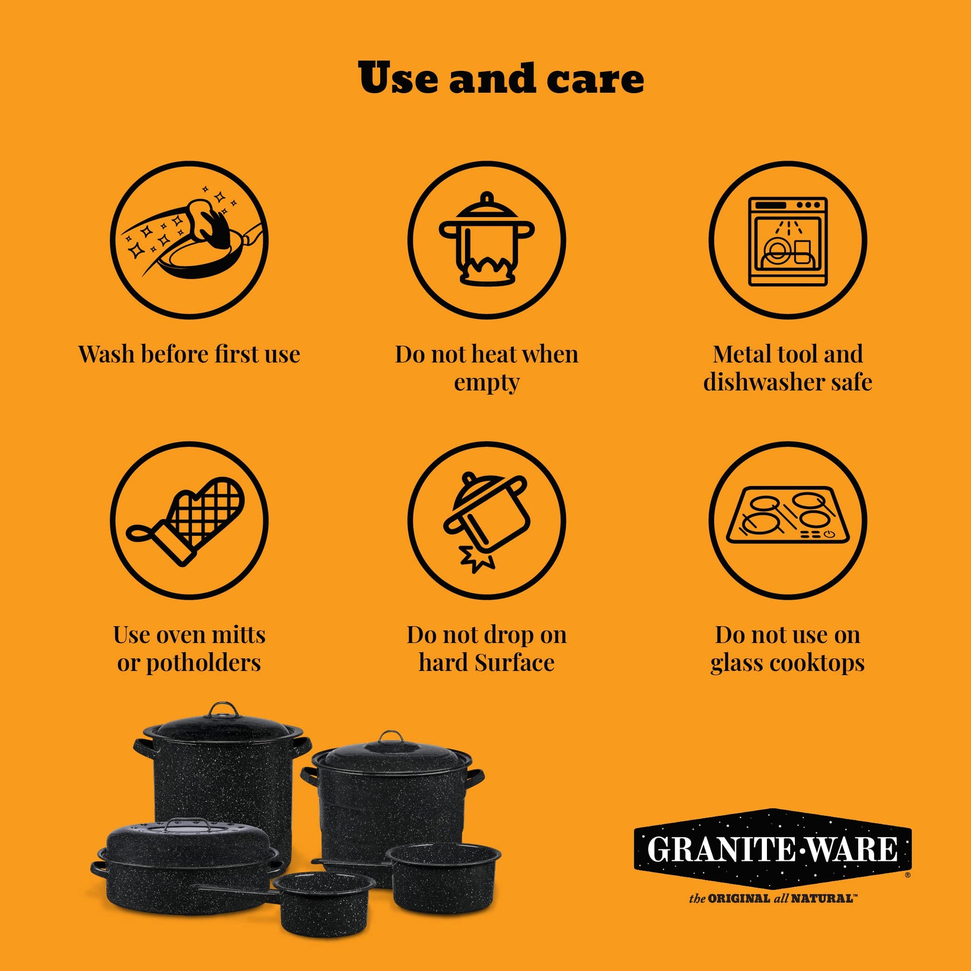 Granite Ware - Bote de baño de agua esmaltado sobre acero de 15.5 cuartos con tapa y estante para tarros, olla multiusos, resistente y fácil de limpiar