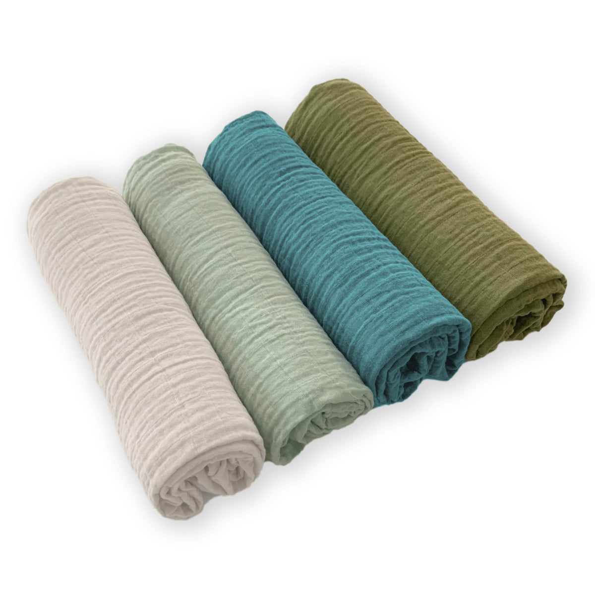 SwaddleDesigns - Mantas de Muselina de algodón para bebé niño y niña, Juego de 4, Mantas de recepción Neutra para recién Nacido, Registro de bebé y Regalo, 46 x 46 Pulgadas, Oceana