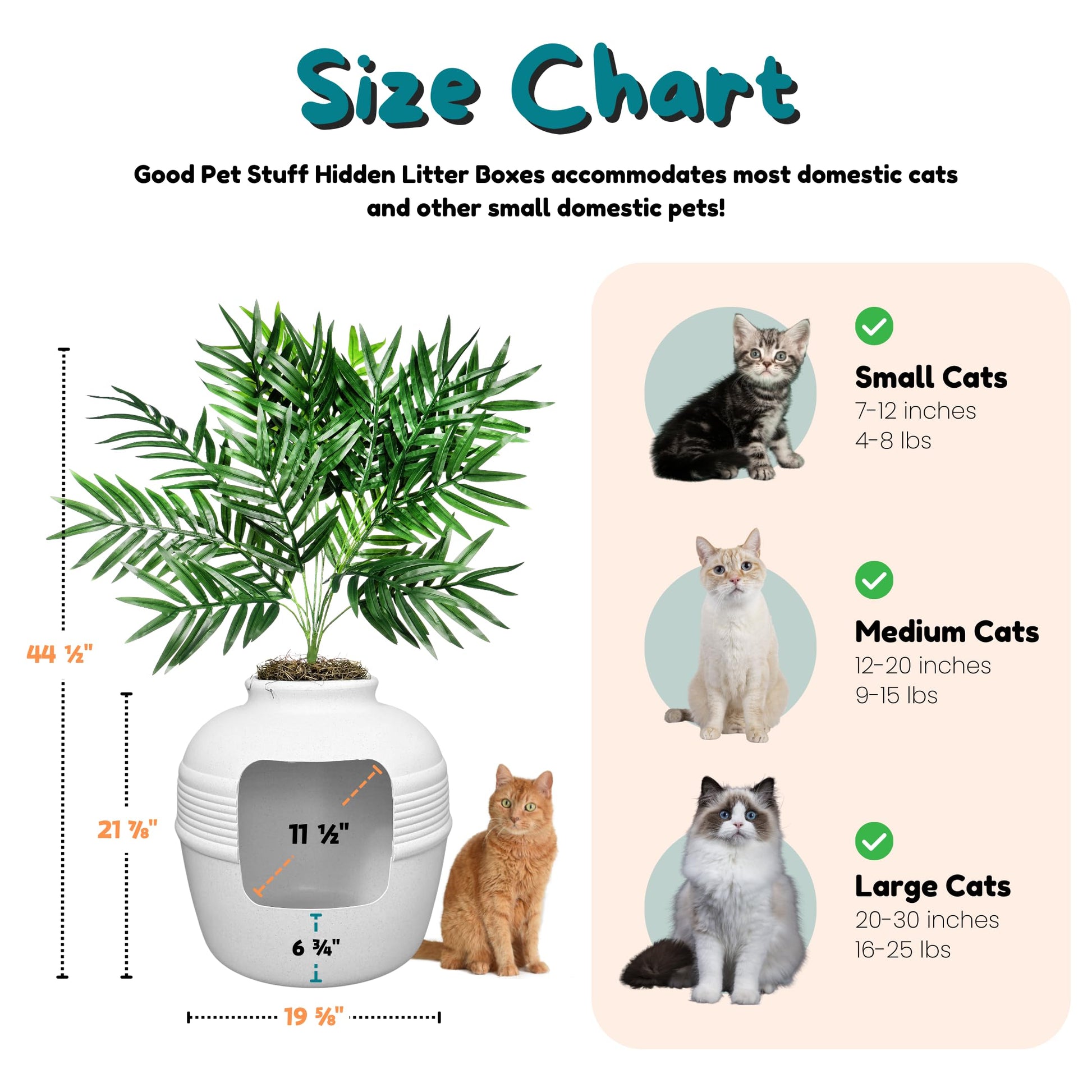 Good Pet Stuff, La Caja de Arena Oculta Original, Plantas Artificiales y Caja de Arena para Gatos Cerrada, Filtro ventilado y Olor, fácil de Limpiar, Abedul Blanco