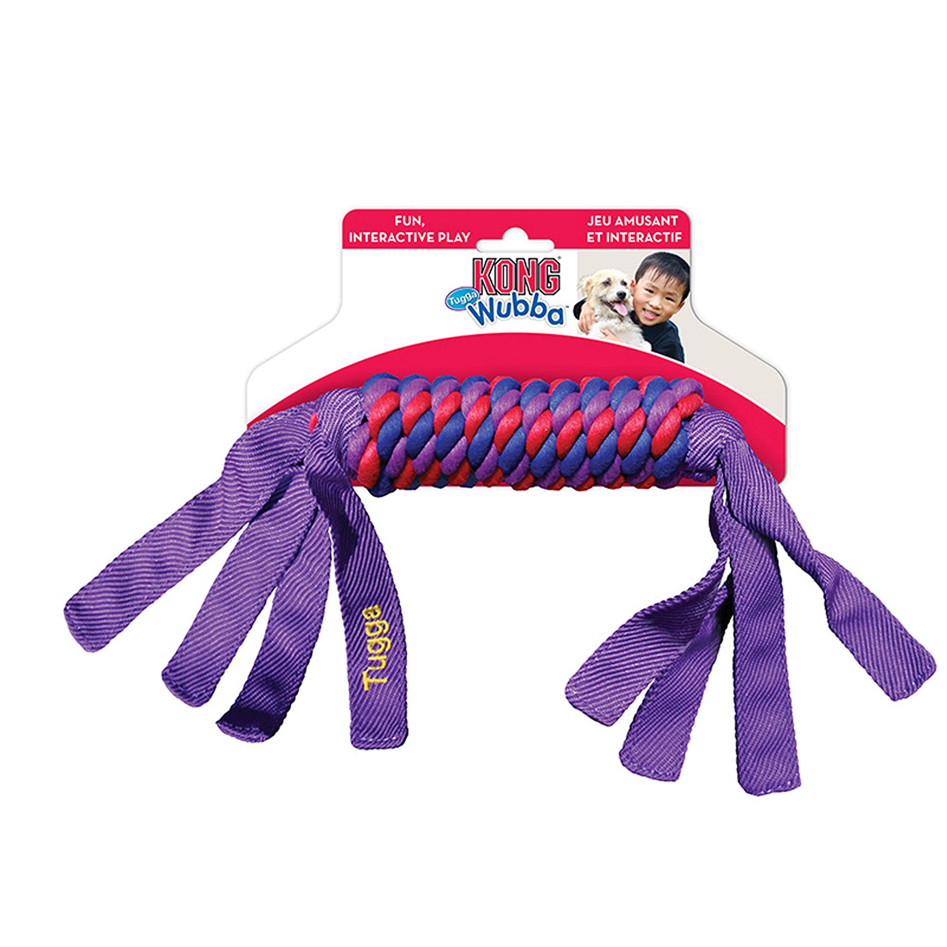 KONG Tugga Wubba Dog Toy, Colors Vary, Variados, Pequeño