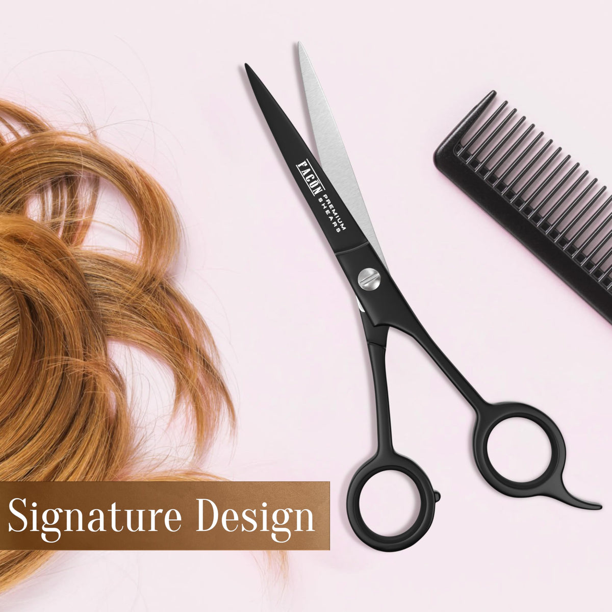 Facón Tijera de barbero profesional, acero inoxidable japonés, 16,5 cm de longitud, ajuste fino, tuerca de ajuste, calidad de salón