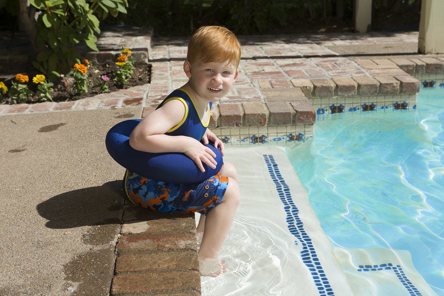Chaleco de Aprendizaje para Nadar Poolmaster Azul con Tubo Ajustable para Niños de 3 a 6 Años