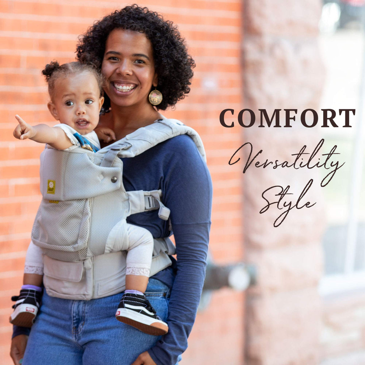 LÍLLÉbaby Serenity Airflow - Transportín ergonómico para bebés y niños con bolsa convertible, malla transpirable, Delfín