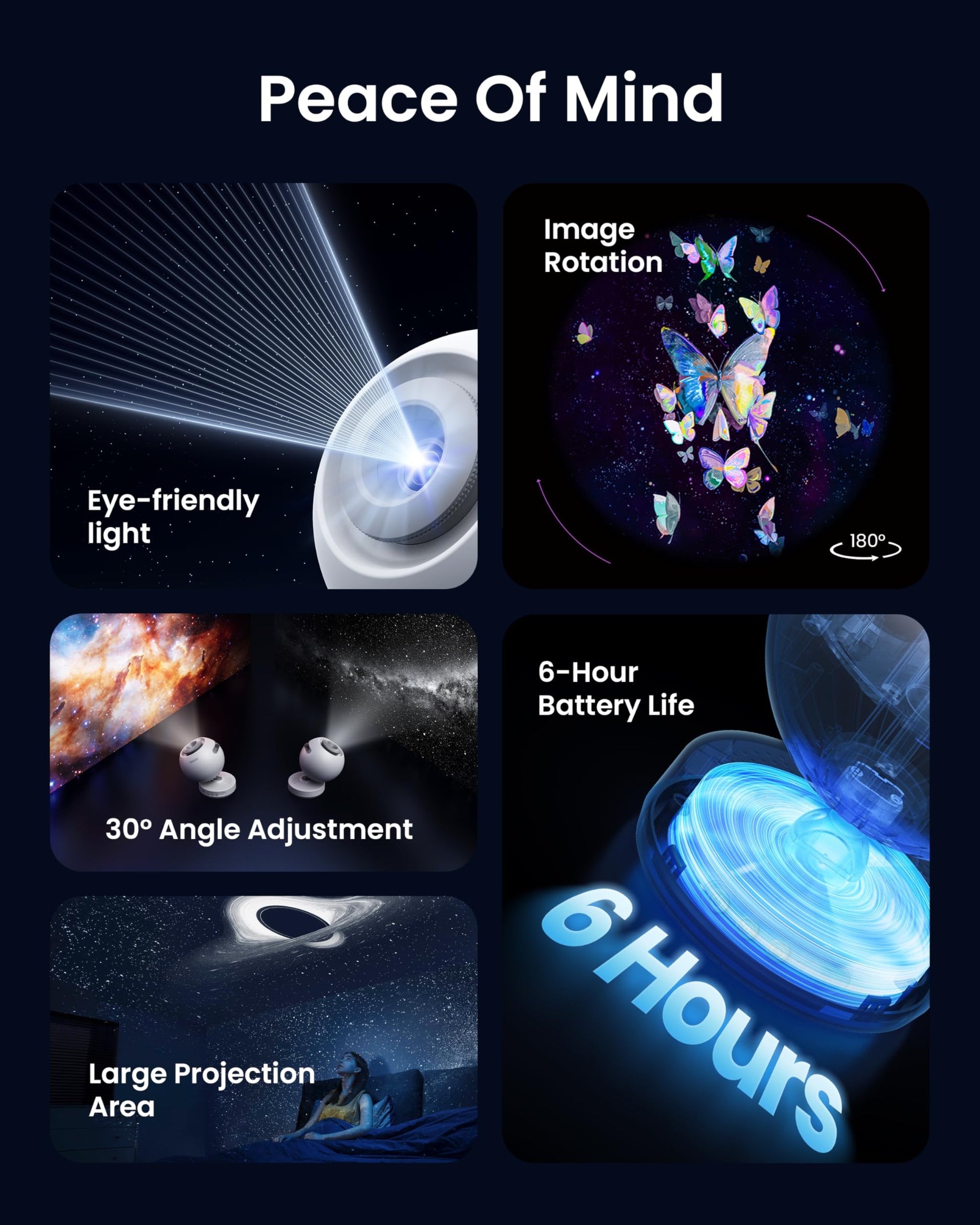 Proyector de Estrellas Pococo Gris con Pila Recargable para Decoración de Sala de Juegos