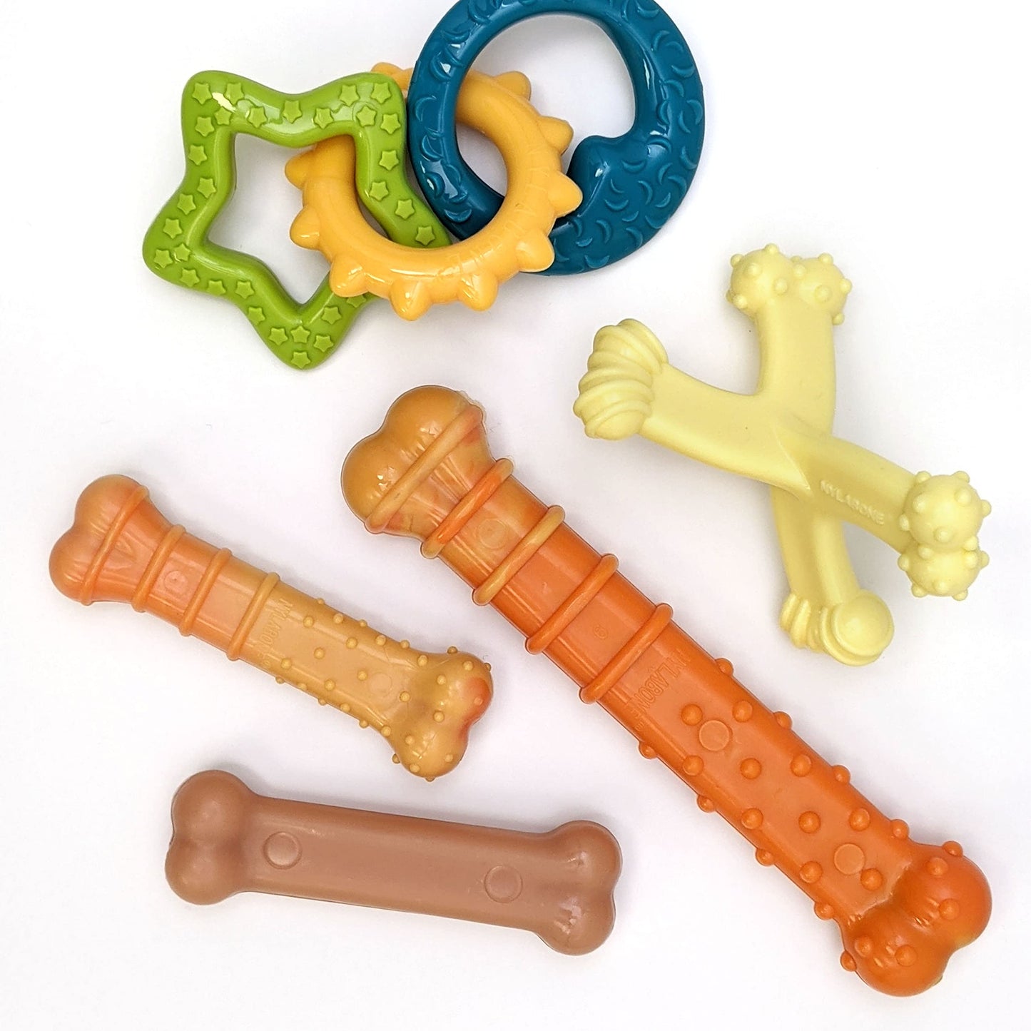 Juguete Masticable de Nailon Nylabone Puppy Power Axis Pequeño para Cachorros