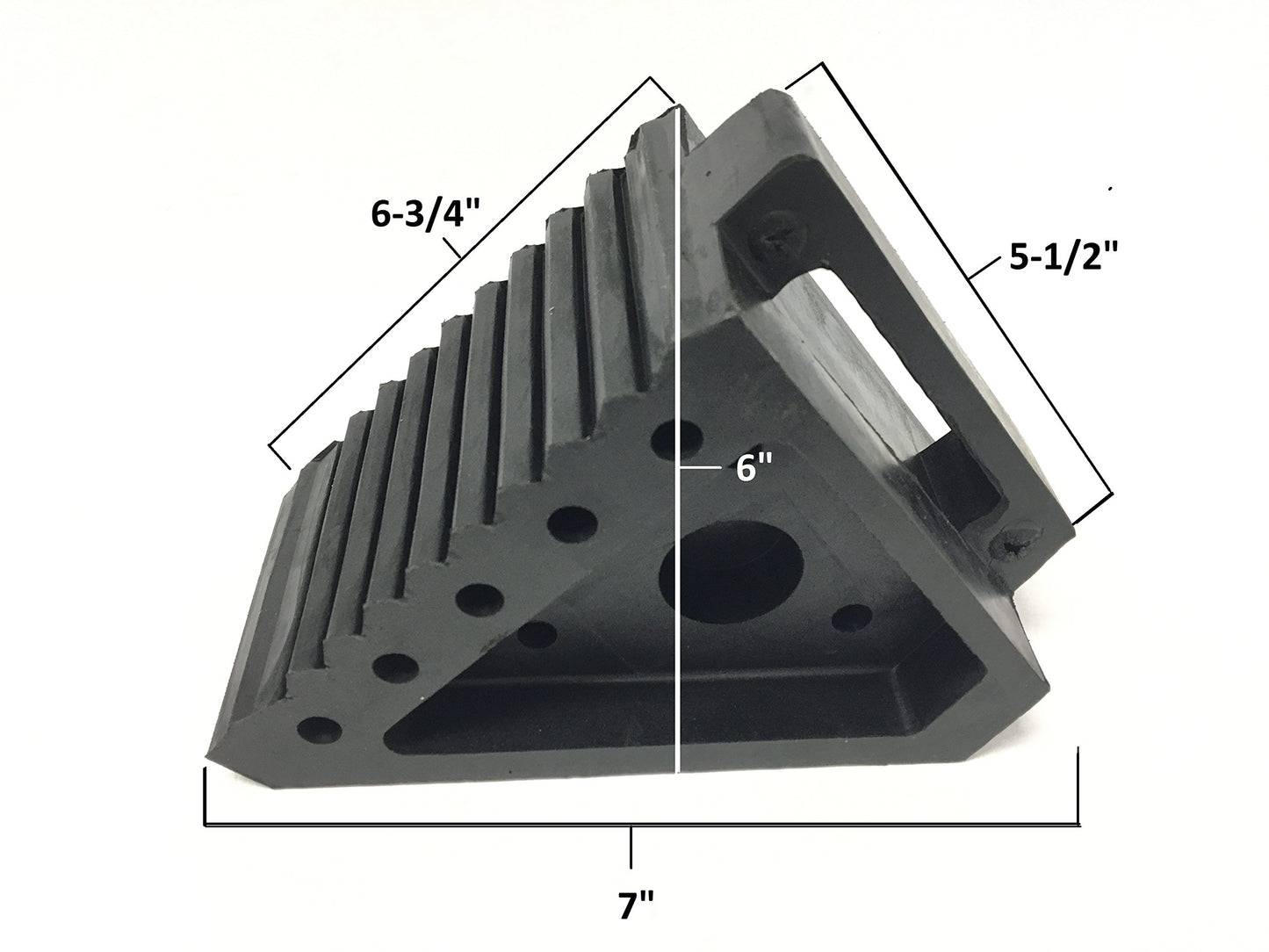 Calza de Rueda MaxxHaul Negra de Goma Maciza 8 x 4 x 6 Pulgadas 2 Unidades