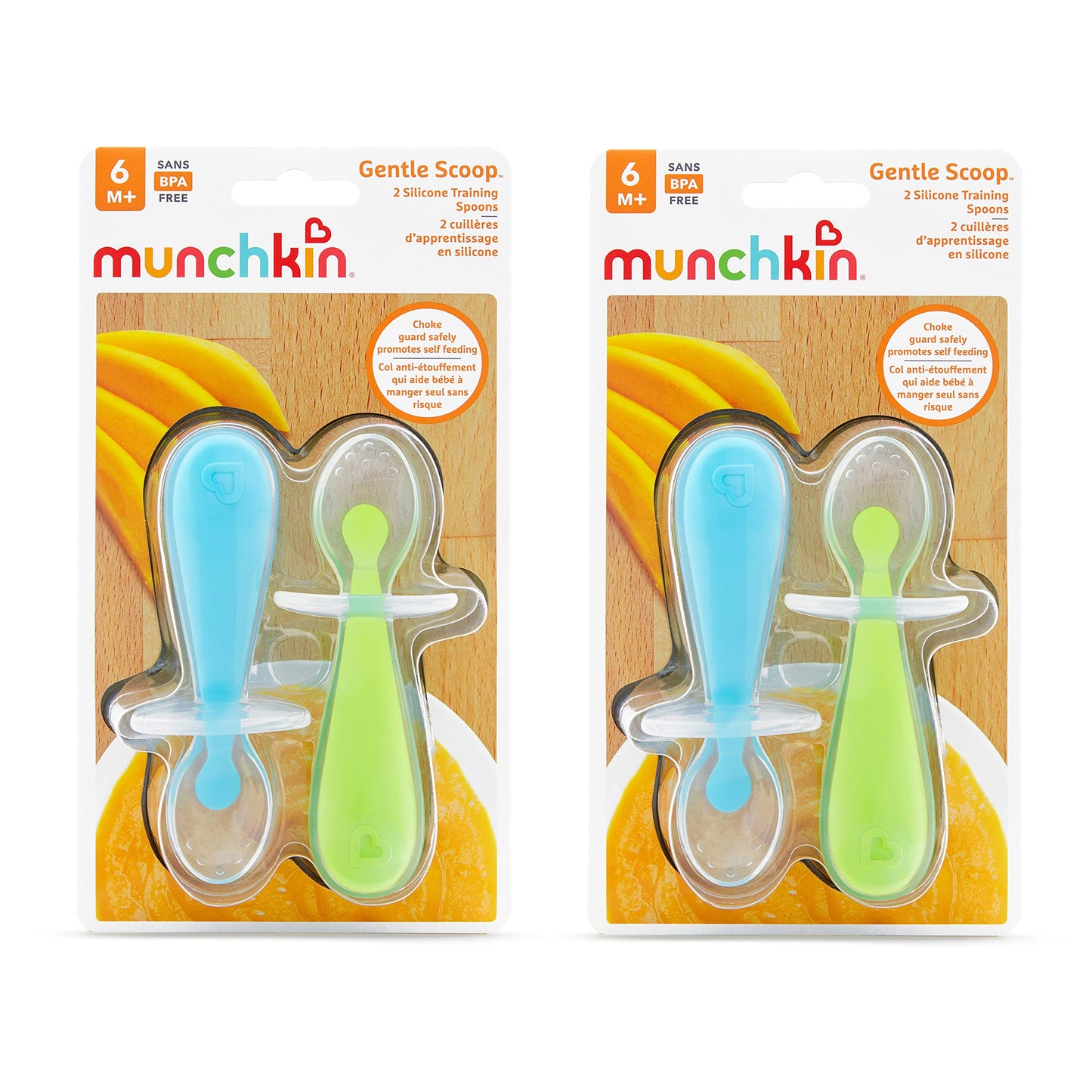 Cucharas Entrenadoras de Silicona Munchkin Azul Verde Paquete de 4