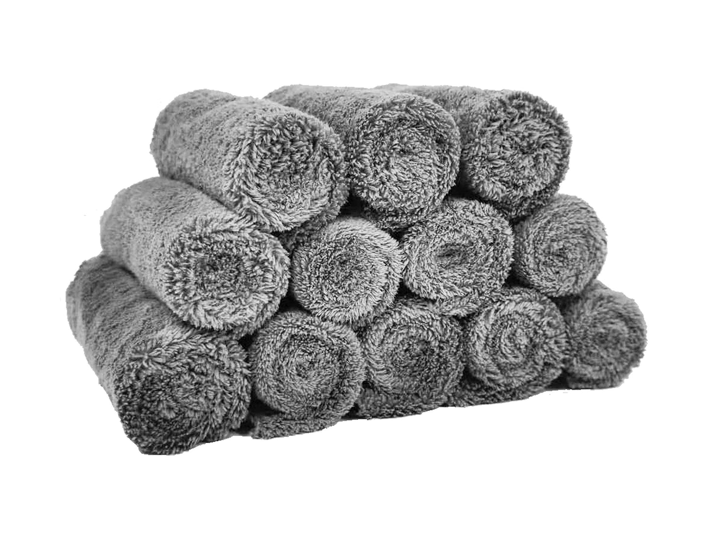 Kyapoo - Juego de 12 paños de microfibra de 12 x 12 pulgadas, extra absorbentes y suaves para recién nacidos, bebés y niños pequeños, color gris