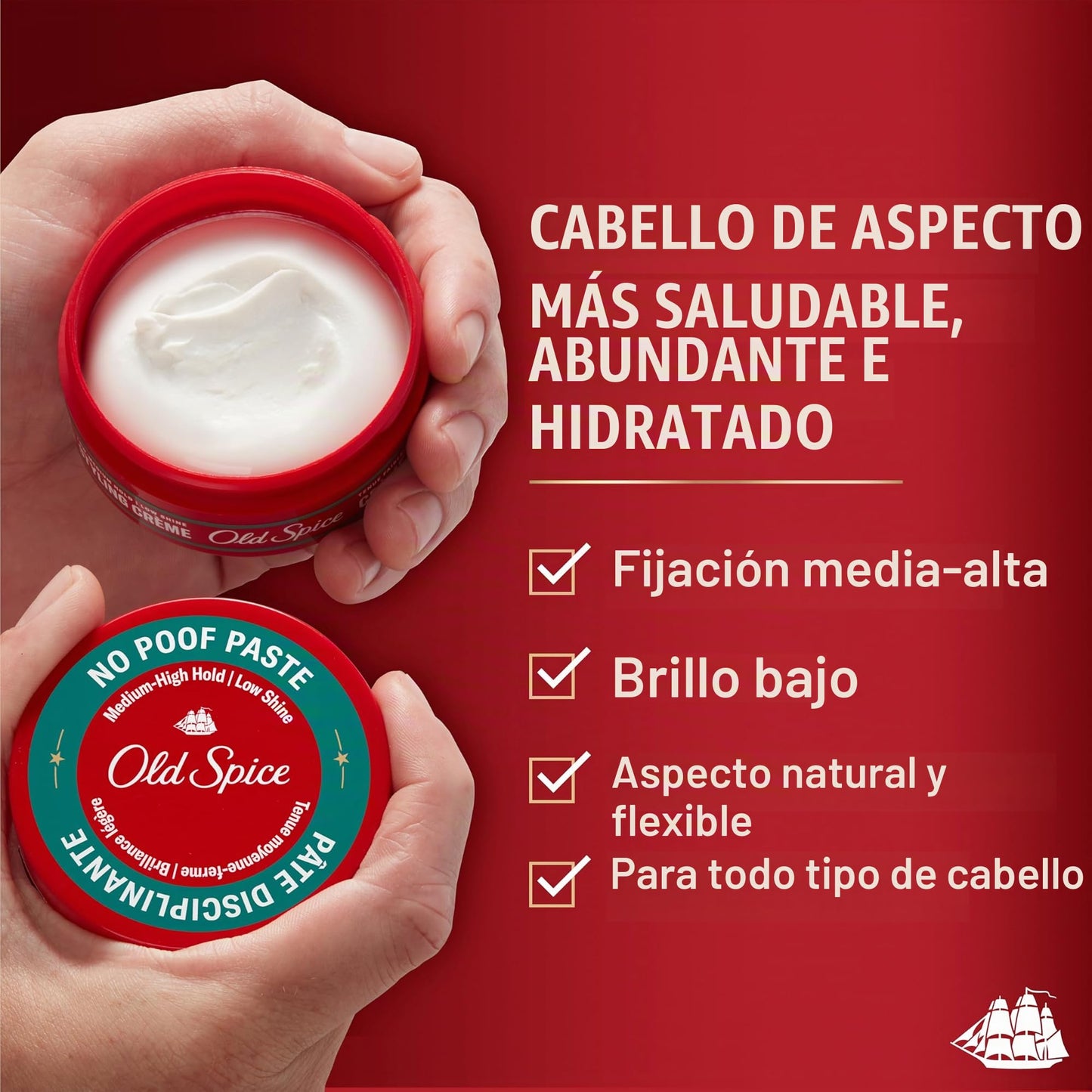 Old Spice Pasta Fijación Media - Alta con Brillo 63 g